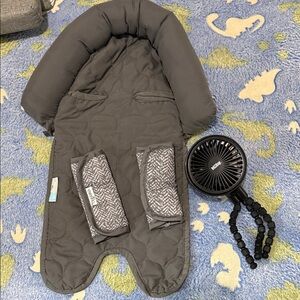 Charcoal Stroller Cushion with Cooling Fan